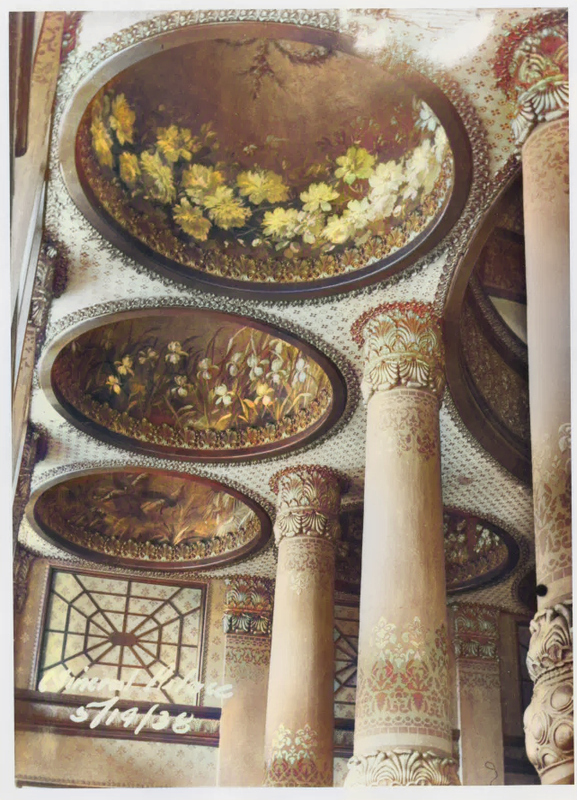 Detail of the interior domes of the Mineral Palace, colorized