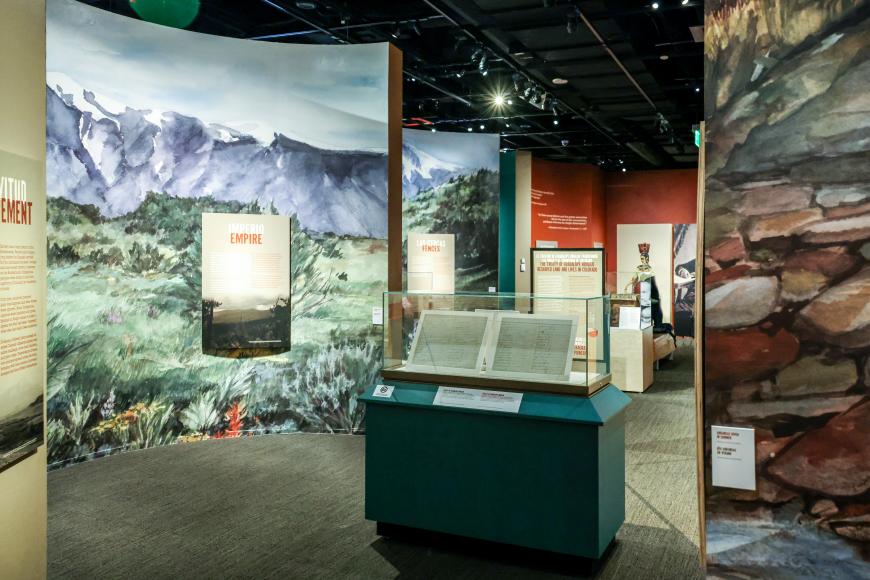 The area of the Borderlands of Southern Colorado exhibition where the Treaty of Guadalupe Hidalgo is on display.