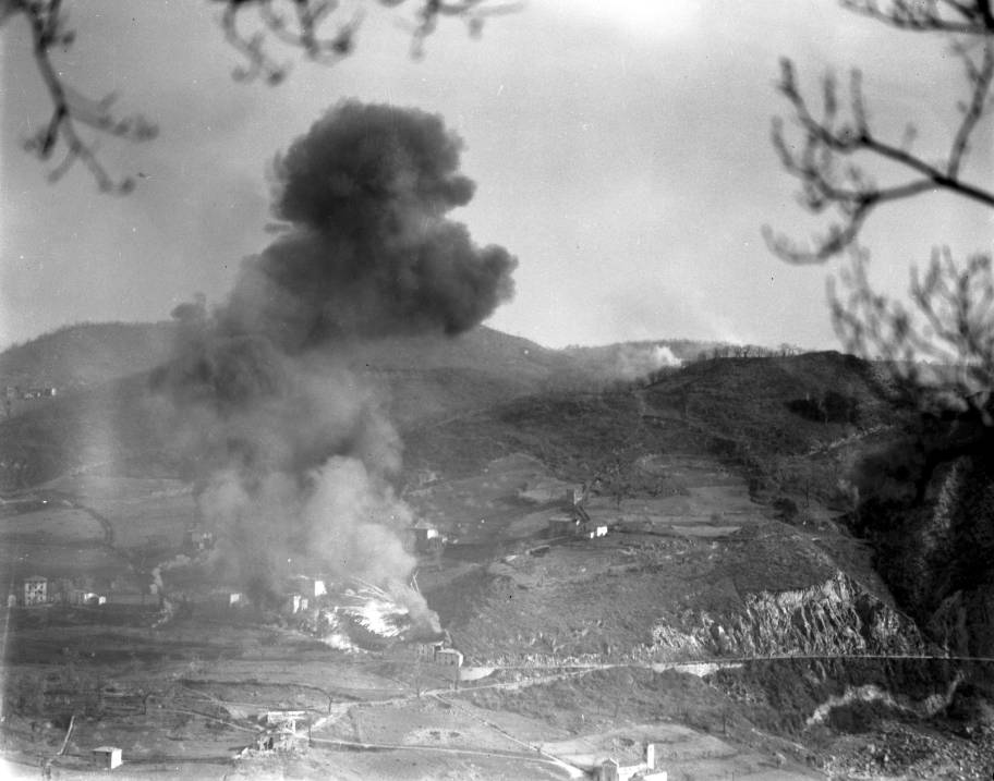 Artillery bombardment on the opening day of the Spring Offensive