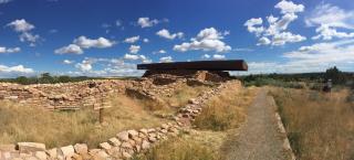 Landscape view of LiDAR scan in progress at Lowry Pueblo.