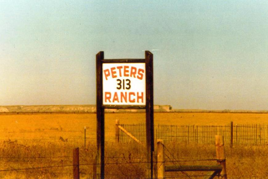 Peters 313 Ranch sign.