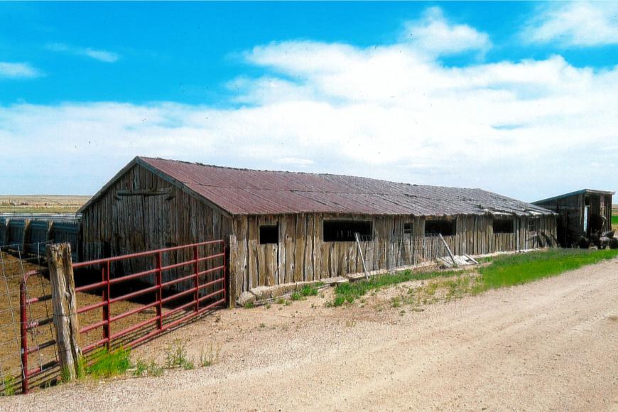 A sheep shed built in the 1930s on Pearl Farms.