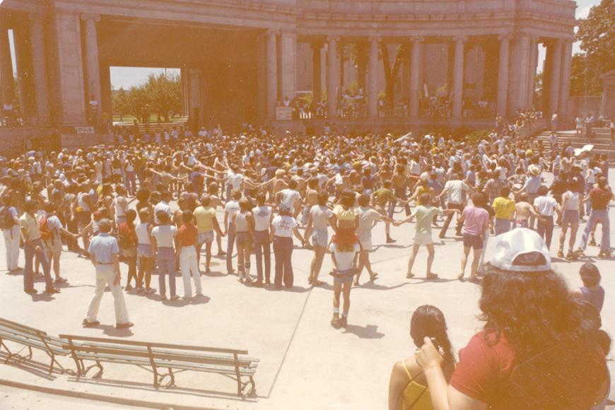 Gay and Lesbian Community Center of Colorado Collection photo of Gay Pride event at Civic Center in 1980