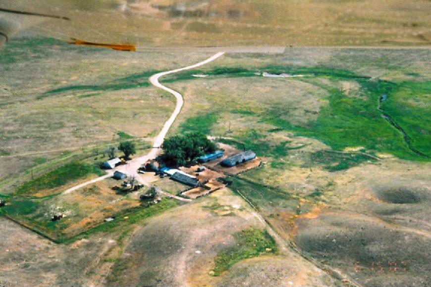 An aerial view of the Peters 313 Ranch.