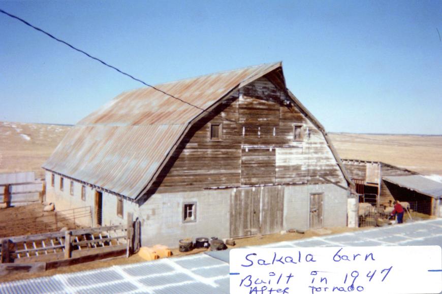 The Spool Ranch/Sakala Homestead barn, built in 1947.