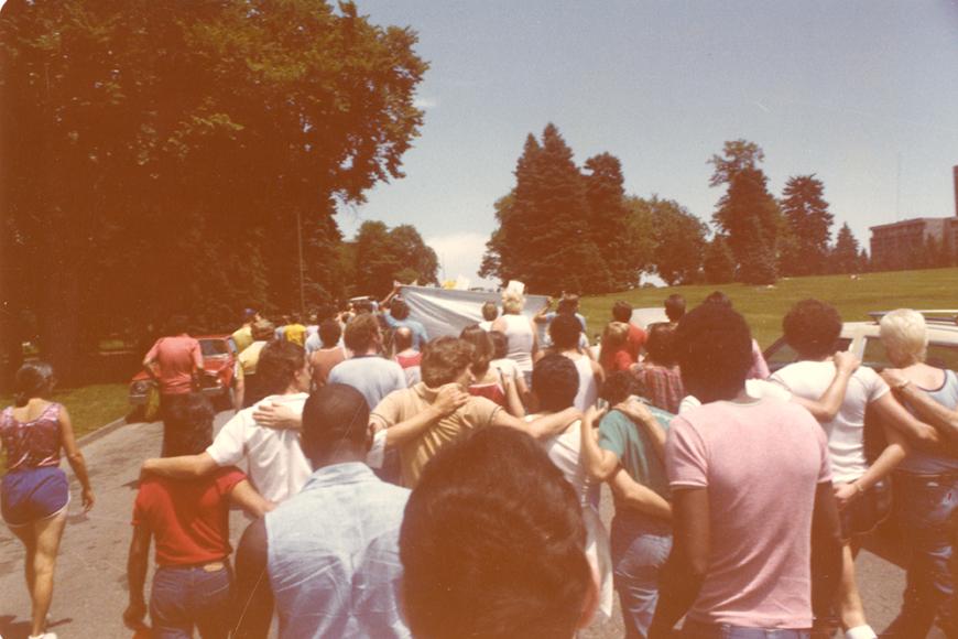 Gay and Lesbian Community Center of Colorado Collection photo of Gay Pride March in 1980 at Cheesman Park