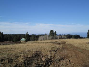 A photo of the Claybaugh Cow Camp in the Grand Mesa National Forest.