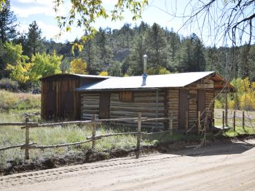 A photo of the Spear Cabin/Turret Post Office in Chaffee County